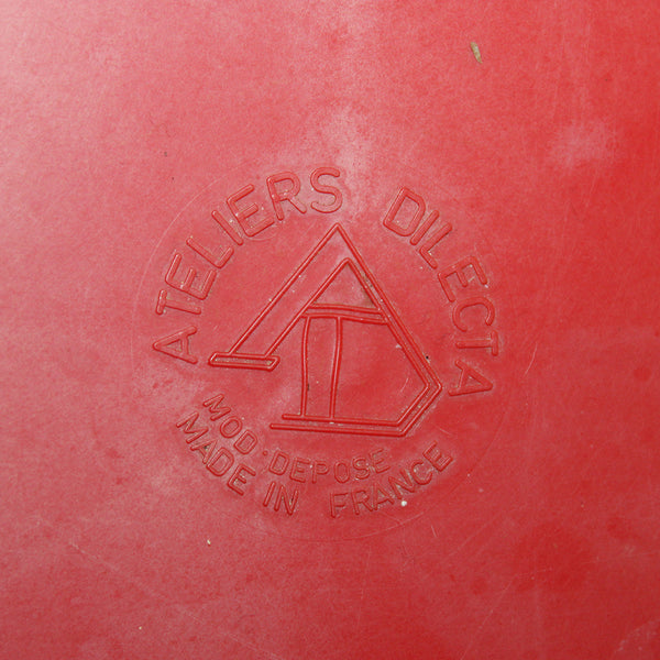 Petite desserte de cuisine vintage à paniers / Ateliers Dilecta / formica rouge & métal