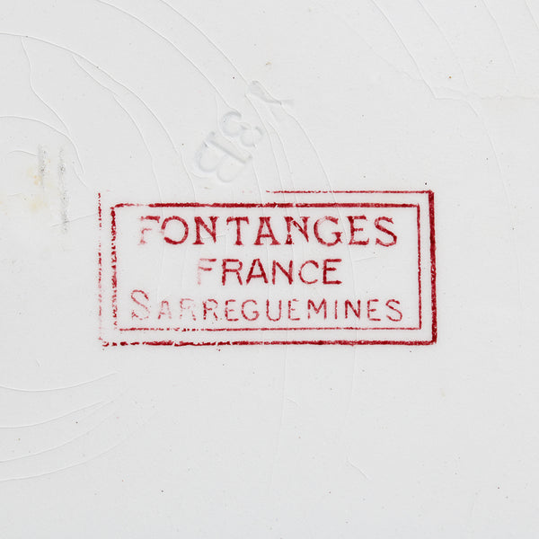 Ancienne assiette plate 23.4 cm en faïence de Sarreguemines modèle Fontanges