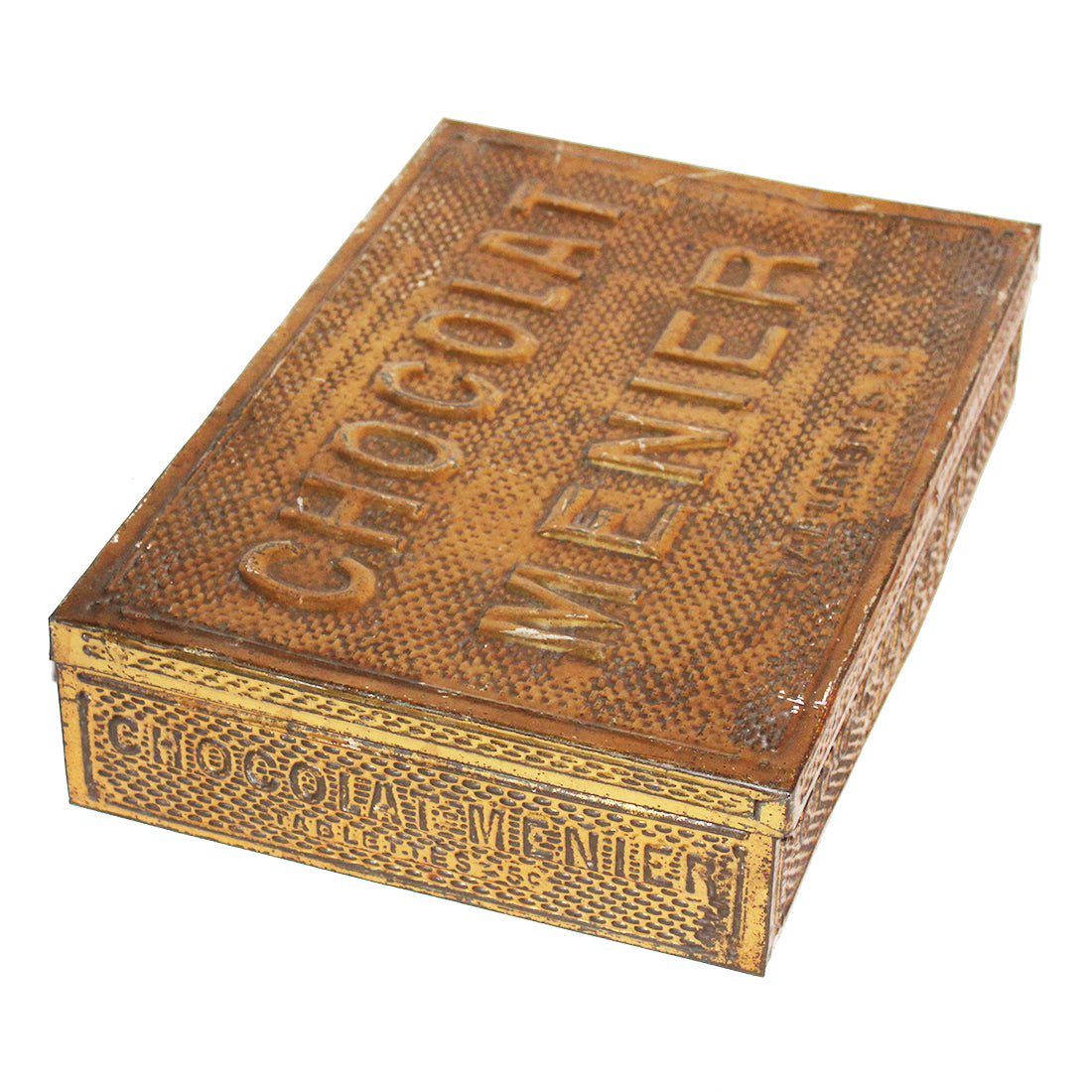 RARE ANCIENNE BOITE ronde EN FER BLANC PUB CHOCOLAT cacao MENIER circa RARE ANCIENNE BOITE ronde EN FER BLANC PUB CHOCOLAT cacao MENIER circa