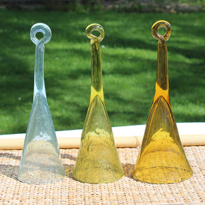 Ensemble de 3 verres pomponnettes à anneau Biot vintage 25 cm / flûtes à champagne