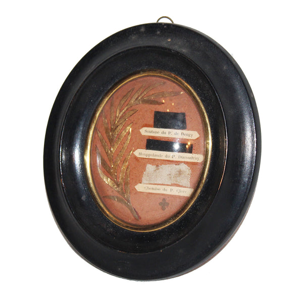 Ancien reliquaire XIXème siècle / Reliques des Prêtres Jésuites fusillés en 1871 par la Commune de Paris / Anatole de Bengy / Léon Ducoudray / Alexis Clerc / Massacre de la rue Haxo