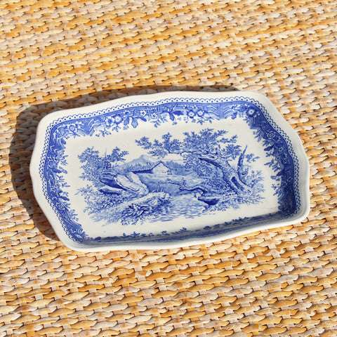 Petit plateau ancien pour salière & poivrière en faïence de Villeroy & Boch modèle Burgenland