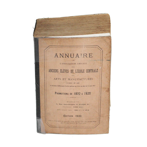 Ancien annuaire des Anciens Élèves de l'École Centrale des Arts et Manufactures 1930