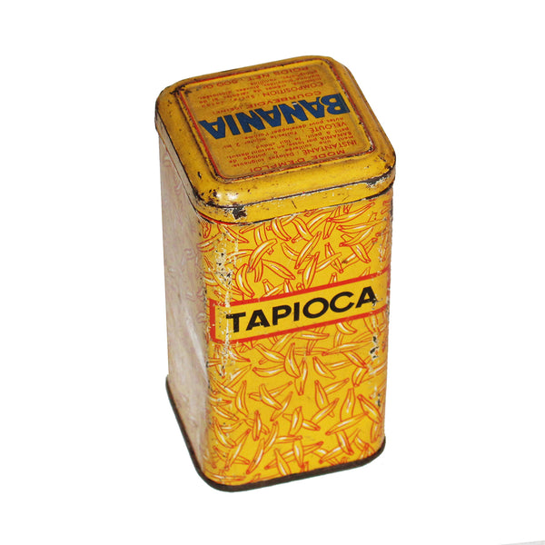 Old empty Banania advertising box in lithographed sheet metal 500 grams tapioca model