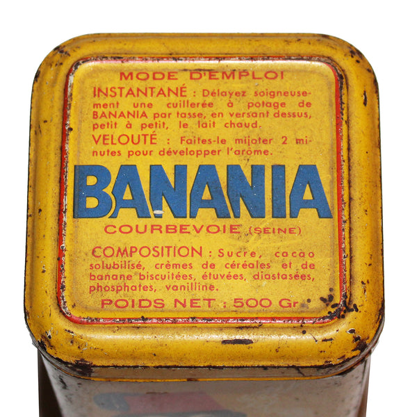 Old empty Banania advertising box in lithographed sheet metal 500 grams tapioca model