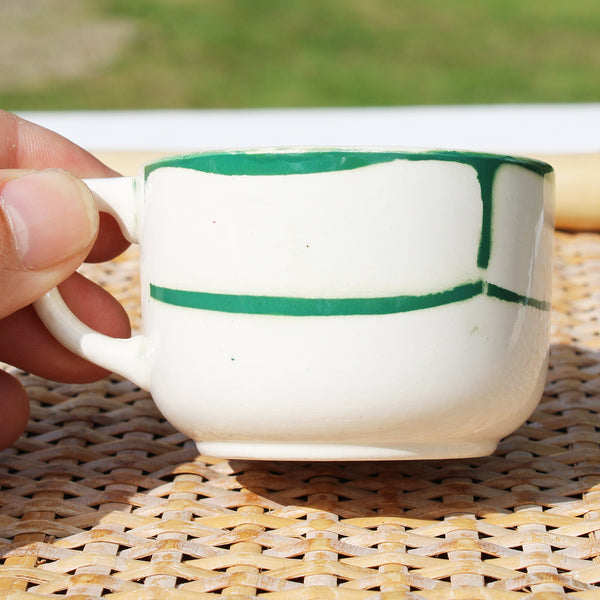 Ancienne tasse à café en faïence de Digoin Sarreguemines modèle Monique