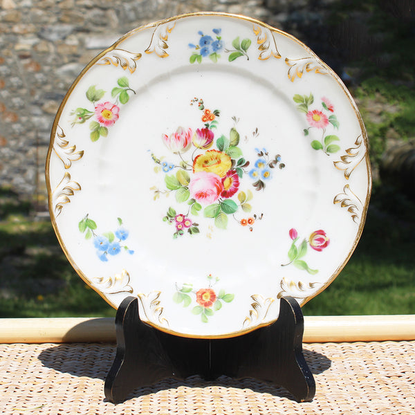 Ensemble de 6 assiettes anciennes en porcelaine Vieux Paris  / Louis André & Cie