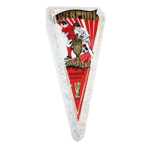 Football Memorabilia grand fanion 42 cm vintage Liverpool / Champion 1972 / 1973