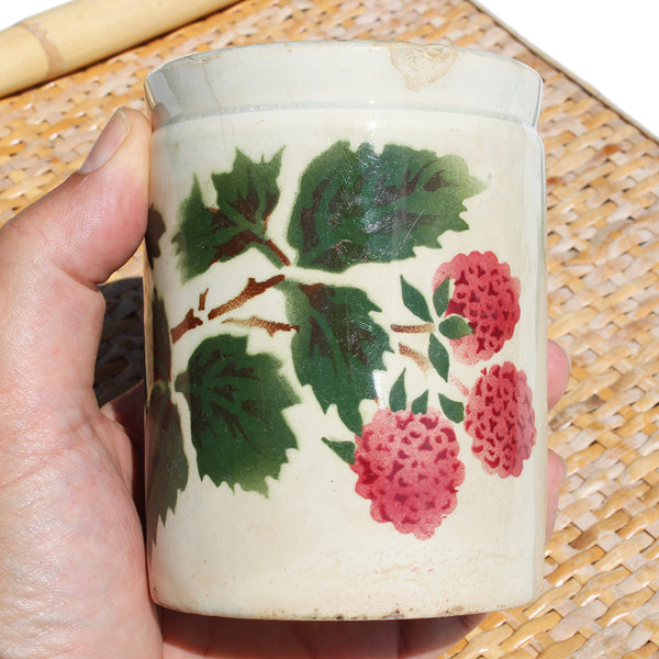 Ancien pot à confiture de framboise ( no Félix Potin Damoy )