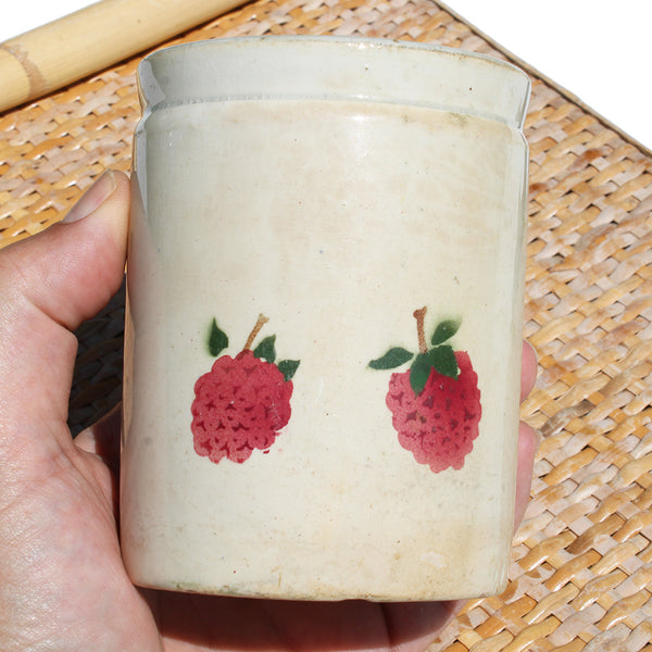 Ancien pot à confiture de framboise ( no Félix Potin Damoy )