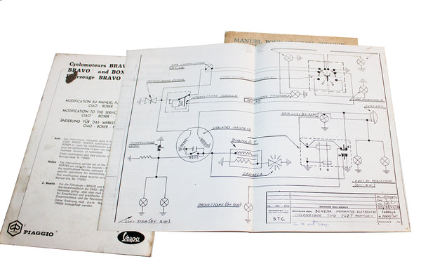 Ancien manuel pour station service / Piaggio / Vespa / Ciao / Porter / Boxer