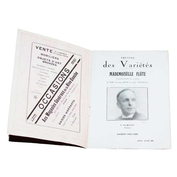 Programme du théâtre des Variétés 1927 - 1928 / Mademoiselle Flûte