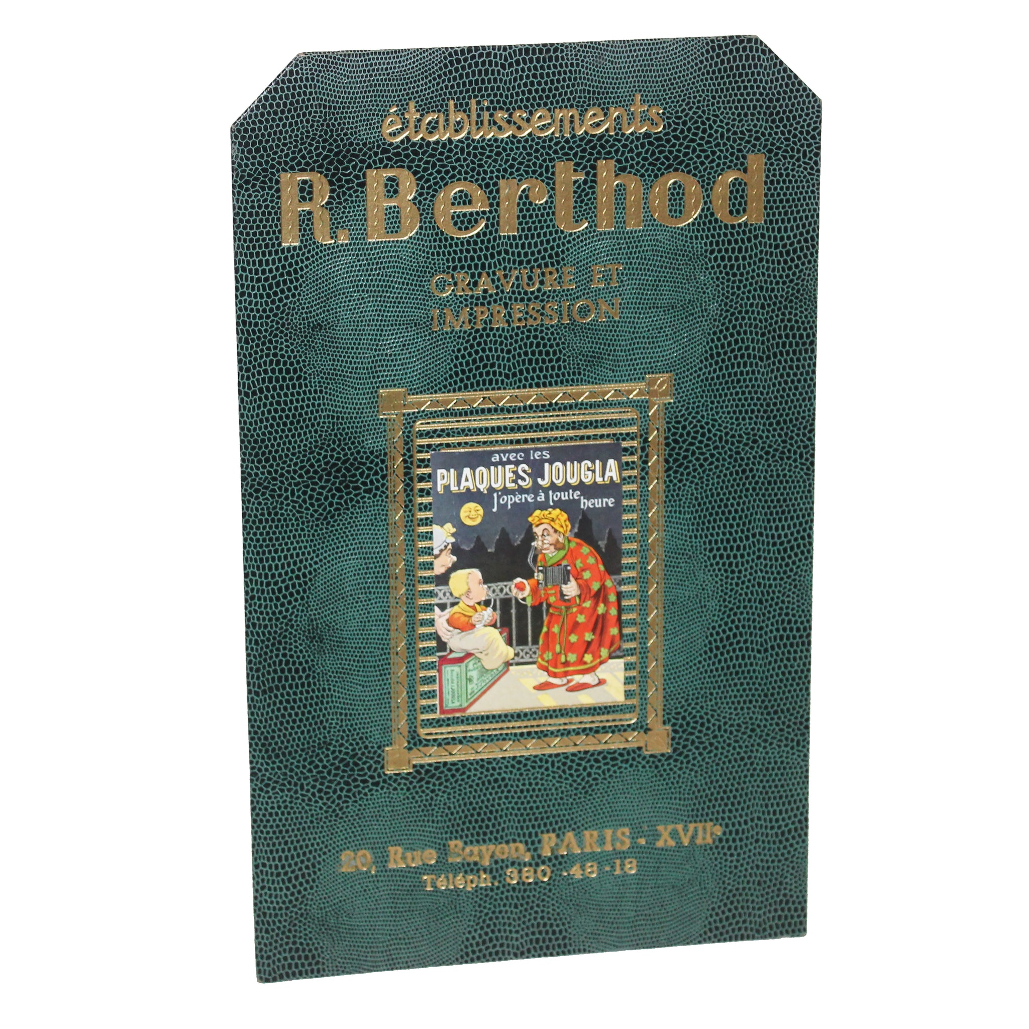 Ancien carton publicitaire - Établissements R. Berthod (Paris) – Plaques Jougla