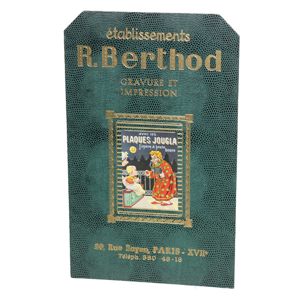Ancien carton publicitaire - Établissements R. Berthod (Paris) – Plaques Jougla