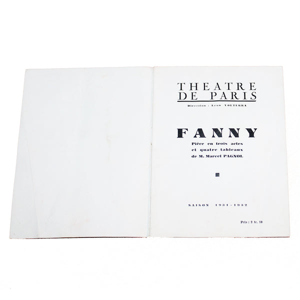 Programme du théâtre de Paris 1931 - 1932 / Fanny