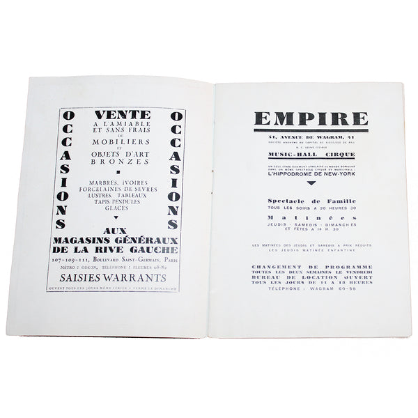 Programme du théâtre de l'Empire années 1920 / Music-Hall Cirque