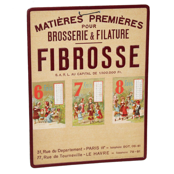 Carton publicitaire ancien FIBROSSE – Matières premières pour Brosserie & Filature
