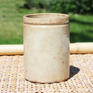 Ancien pot à confiture patiné  / petit modèle 9.5 cm
