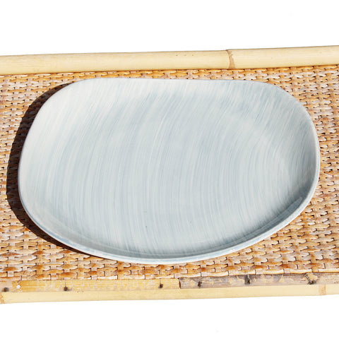 Petit plat / assiette de présentation vintage en faïence de Salins modèle Caraïbes