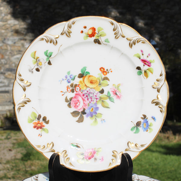 Ensemble de 6 assiettes anciennes en porcelaine Vieux Paris  / Louis André & Cie