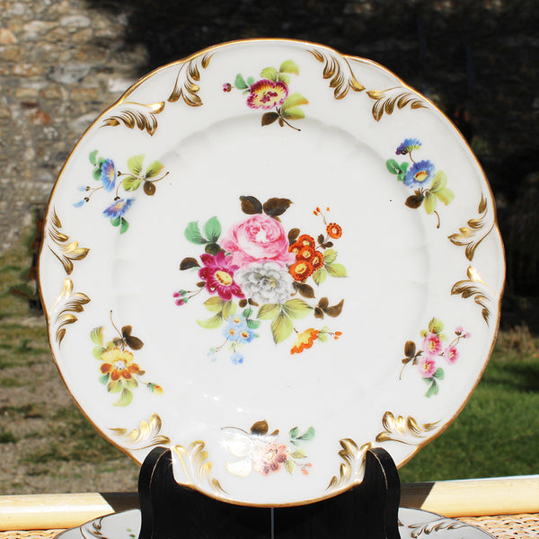 Ensemble de 6 assiettes anciennes en porcelaine Vieux Paris  / Louis André & Cie