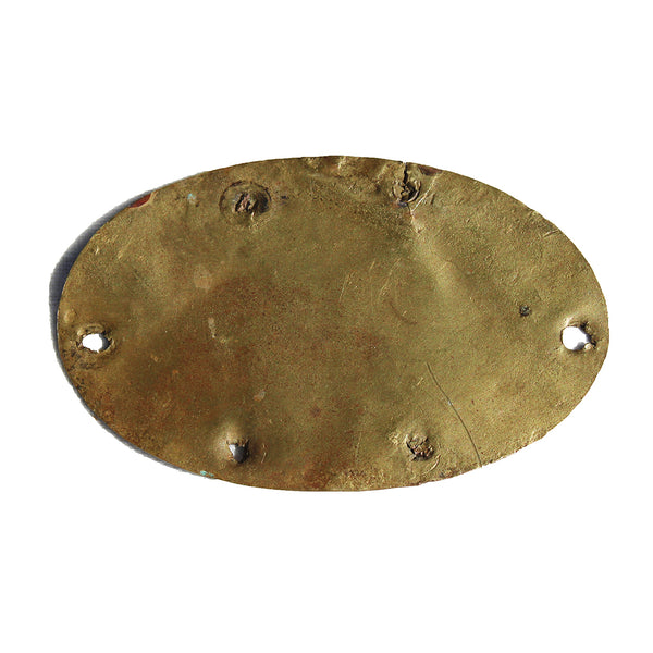 Ancienne plaque de charrette / chariot en laiton / Veuve Huard Cultivatrice Maupertuis / Percy