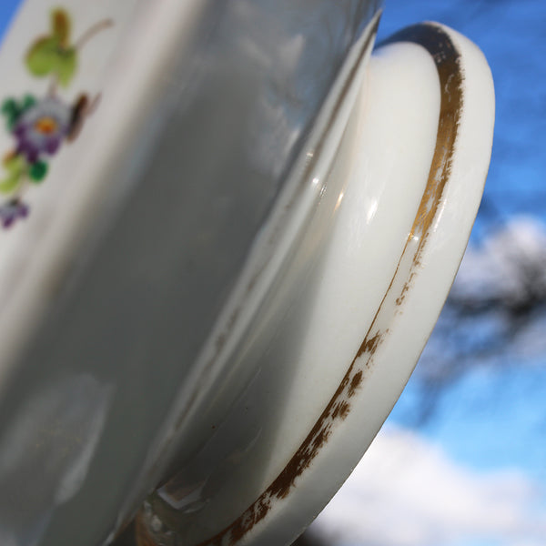 Ancien compotier bas 22 cm en porcelaine Vieux Paris  / Louis André & Cie