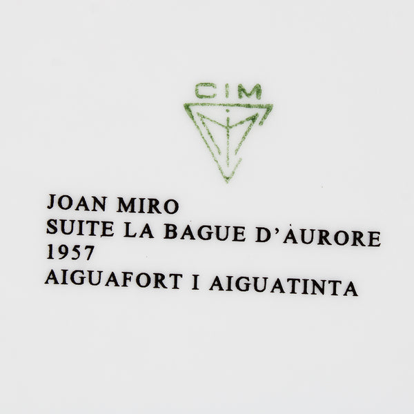 Plat rond vintage en porcelaine 31.5 cm Joan Miro Suite la Bague d'Aurore 1957