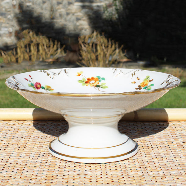 Ancien compotier 22 cm en porcelaine Vieux Paris  / Louis André & Cie