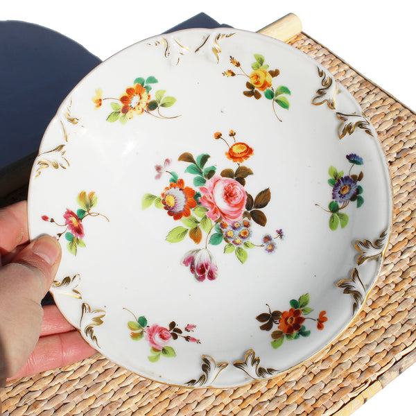 Ancien compotier 22 cm en porcelaine Vieux Paris  / Louis André & Cie