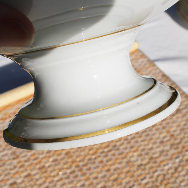 Ancien compotier 22 cm en porcelaine Vieux Paris  / Louis André & Cie