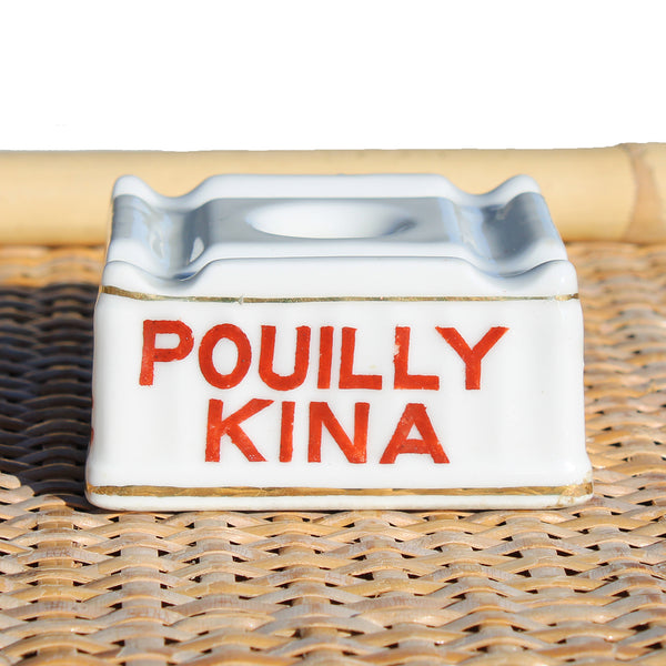 Ancien encrier publicitaire Pouilly Kina apéritif au vin blanc en porcelaine