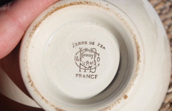 Ancien bol en faïence de HB & Cie / Choisy le Roi coloris crème