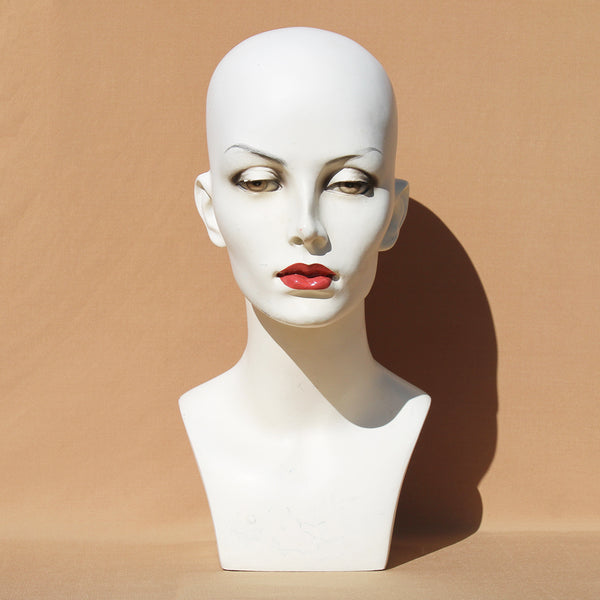 Marotte / présentoir / tête à chapeau vintage 39 cm en résine