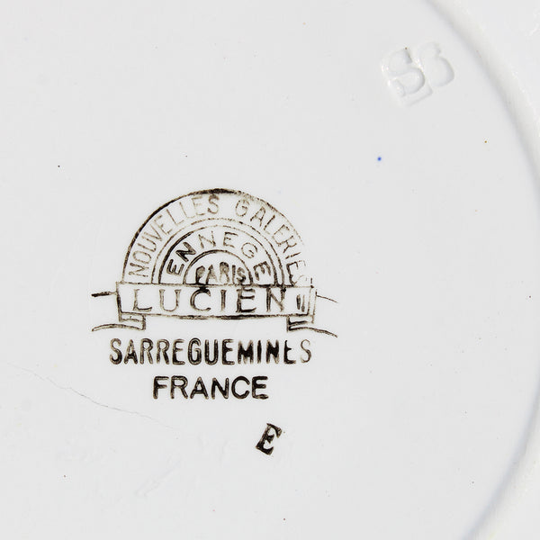 Ensemble de 6 assiettes à dessert anciennes 20 cm Sarreguemines modèle Lucien