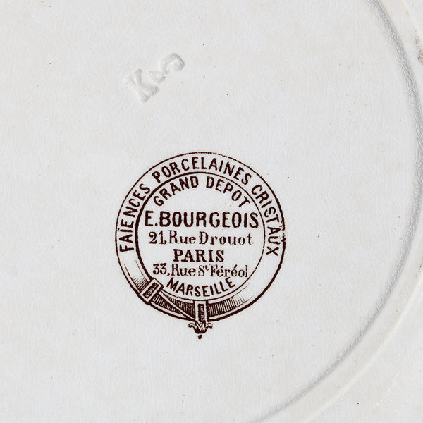 Ancienne assiette plate 23.5 cm en faïence de Sarreguemines ? modèle Paon