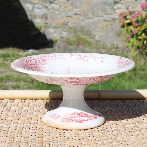 Ancien compotier en faïence de Pexonne modèle Champêtre