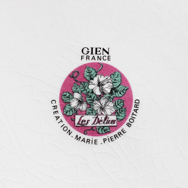 Ensemble de 6 assiettes à dessert en faïence de Gien modèle Les Délices