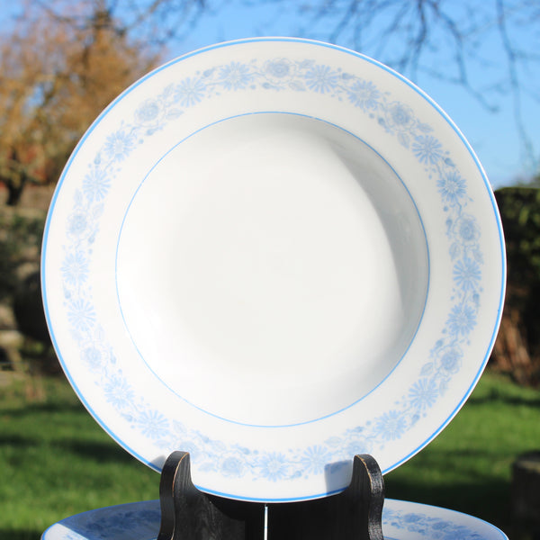 Lot de 5 assiettes creuses CH. Field Haviland Limoges décor floral bleu