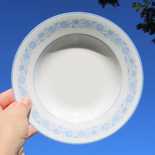 Lot de 5 assiettes creuses CH. Field Haviland Limoges décor floral bleu