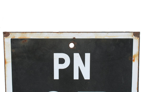 Ancienne plaque émaillée / Panneau de signalisation de passage à niveau SNCF / PN 23