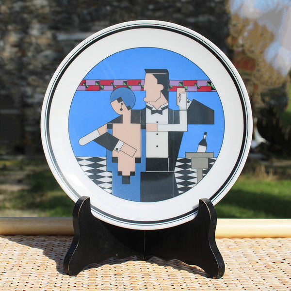 Assiette à dessert vintage 19 cm / porcelaines Lourioux par Philippe Deshoulières