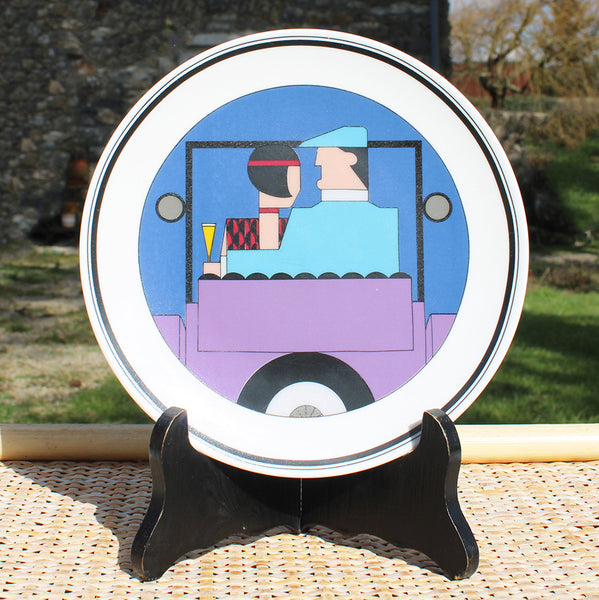 Assiette à dessert vintage 19 cm / porcelaines Lourioux par Philippe Deshoulières