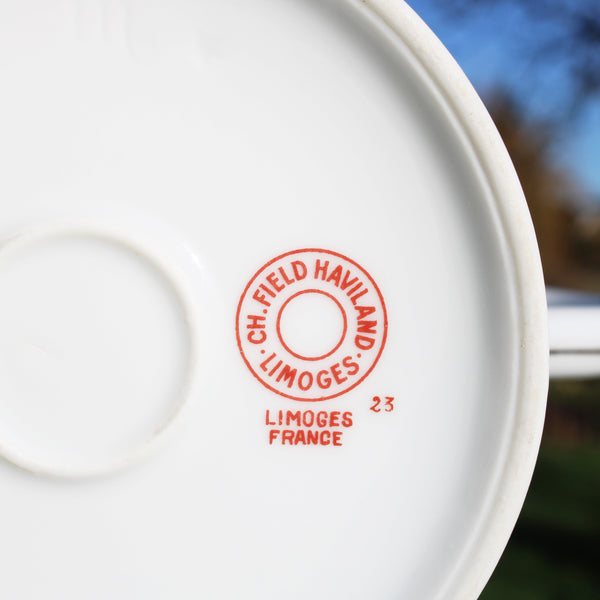 Verseuse Cafetière Théière CH. Field Haviland Limoges décor floral bleu