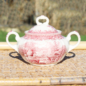 Ancien sucrier Villeroy & Boch modèle Burgenland rouge