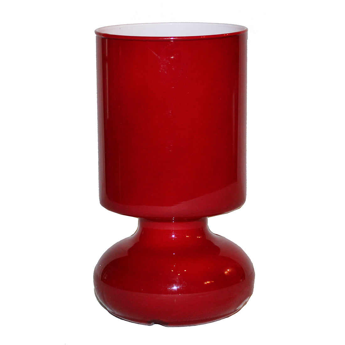 Lampe à poser Ikea vintage en verre modèle Lykta rouge sang