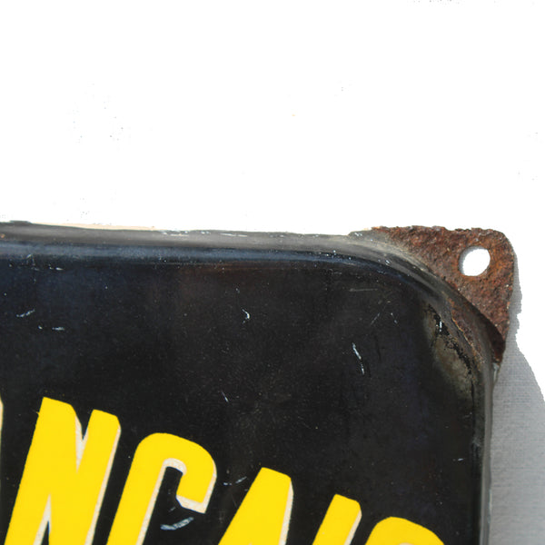 Ancienne plaque émaillée Les Travailleurs Français / Assurances sur la Vie / Émaillerie Alsacienne