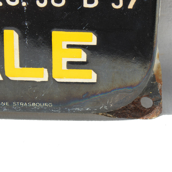 Ancienne plaque émaillée Les Travailleurs Français / Assurances sur la Vie / Émaillerie Alsacienne