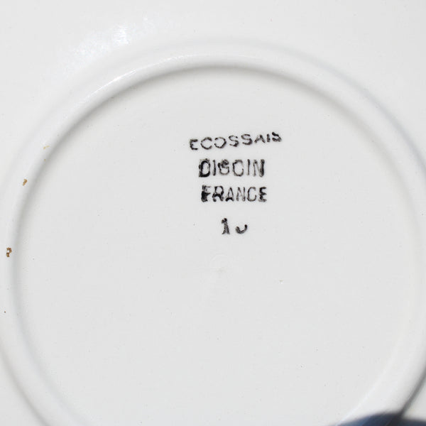 Ensemble de 4 sous tasses 13.5 cm en faïence de Digoin Sarreguemines modèle Écossais