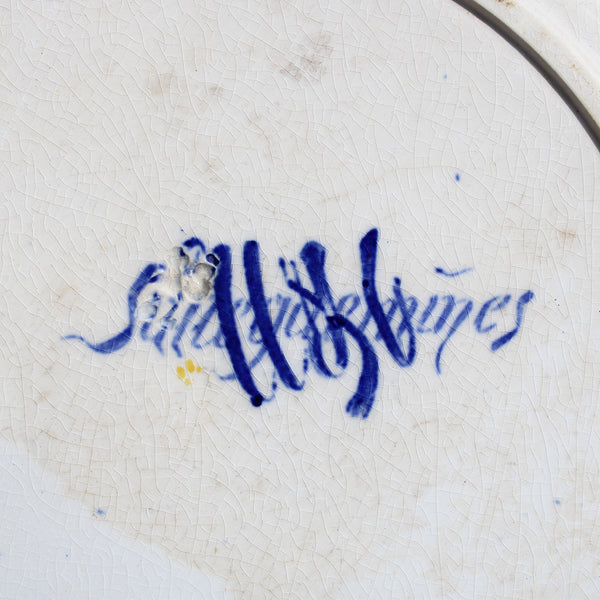 Ancienne assiette plate en faïence de U & C Sarreguemines modèle Cluny